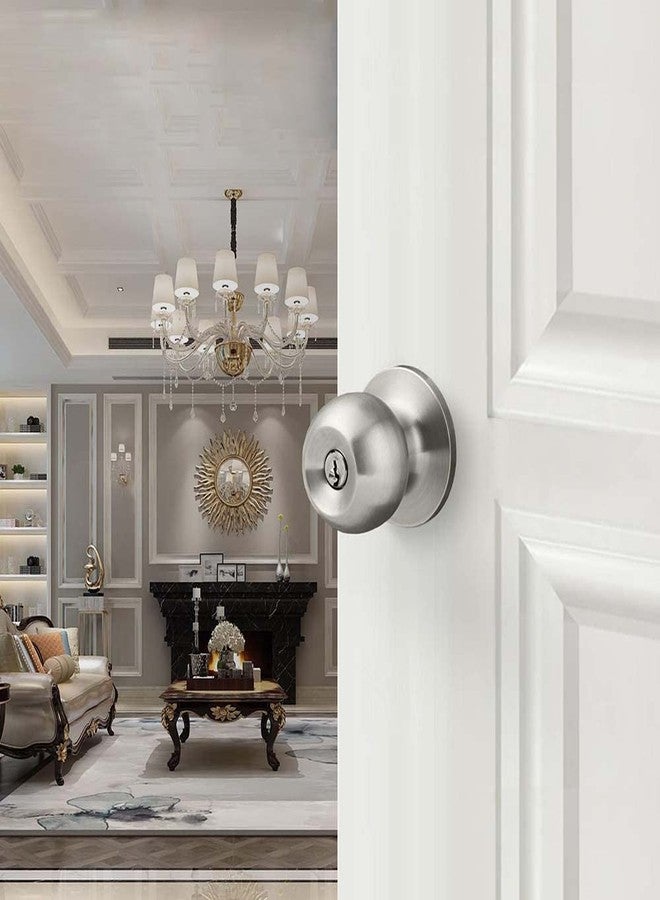 VOLO Stainless Steel Main Door Tubular Lockset with Keys, Entry Door Knob with Lock for Home and Office Security - Image 1