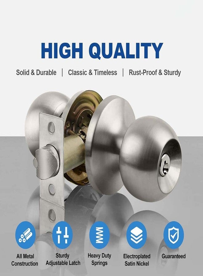 VOLO Stainless Steel Main Door Tubular Lockset with Keys, Entry Door Knob with Lock for Home and Office Security - Image 5