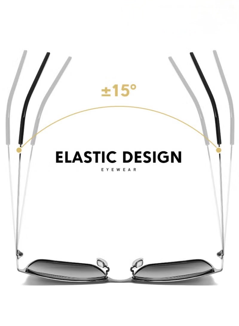 نظارات شمسية مستقطبة عصرية للرجال، نظارات شمسية بحماية من الأشعة فوق البنفسجية 400 بإطار معدني خفيف الوزن، نظارات شمسية عصرية مضادة للتوهج للرجال أثناء القيادة وصيد الأسماك ولعب الجولف - Image 3