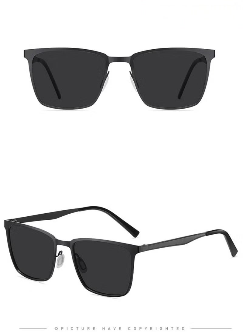 نظارات شمسية مستقطبة عصرية للرجال، نظارات شمسية بحماية من الأشعة فوق البنفسجية 400 بإطار معدني خفيف الوزن، نظارات شمسية عصرية مضادة للتوهج للرجال أثناء القيادة وصيد الأسماك ولعب الجولف - Image 2