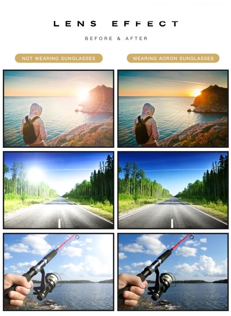 نظارات شمسية مستقطبة عصرية للرجال، نظارات شمسية بحماية من الأشعة فوق البنفسجية 400 بإطار معدني خفيف الوزن، نظارات شمسية عصرية مضادة للتوهج للرجال أثناء القيادة وصيد الأسماك ولعب الجولف - Image 4