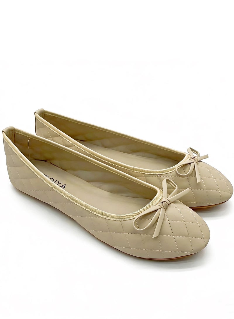 Women's Round Toe Ballet Flats Soft Faux Leather Bow Knot Casual Women's  flat Shoes - Image 1