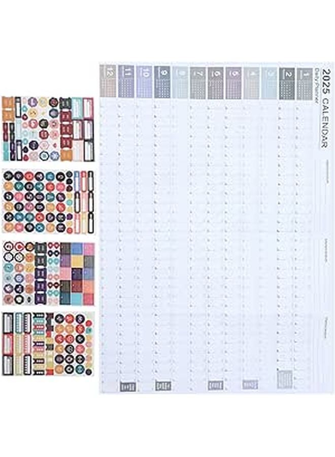2025 Creative Yearly Wall Calendar Planner with Colors Practical Home Office Organizer - Image 1