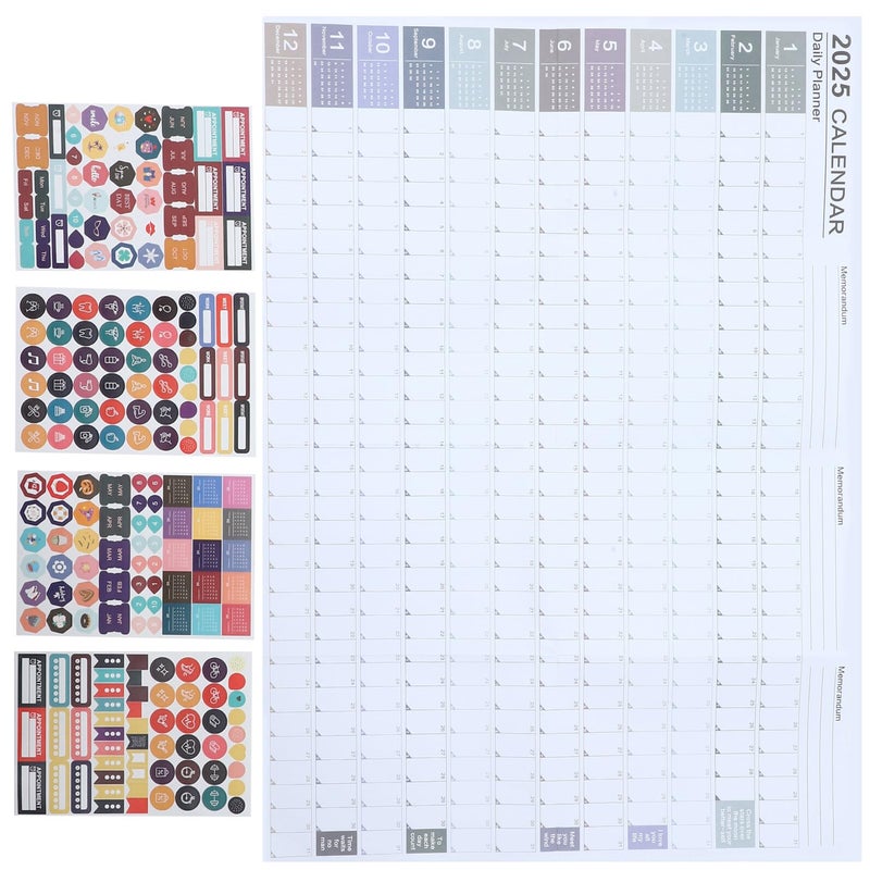 2025 Creative Yearly Wall Calendar Planner with Colors Practical Home Office Organizer - Image 2