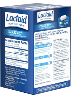 Fast Act Lactose Intolerance Relief Caplets With Lactase Enzyme, 96 Count - pzsku/Z63B6E39853B81E6FE5B1Z/45/_/1738061150/b7898d57-ff2c-4c94-98e7-2365bd594cee