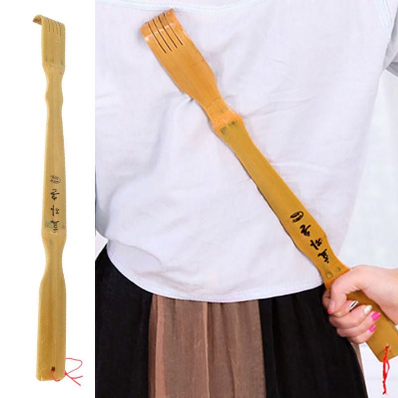 Bamboo Back Scratcher: 46.5*3.5*1cm Eco-Friendly Durable Construction - Ergonomic Comfortable Grip Body Massager Roller for Daily Personal Care, On-The-Go Relief & Muscle Relaxation - Image 2
