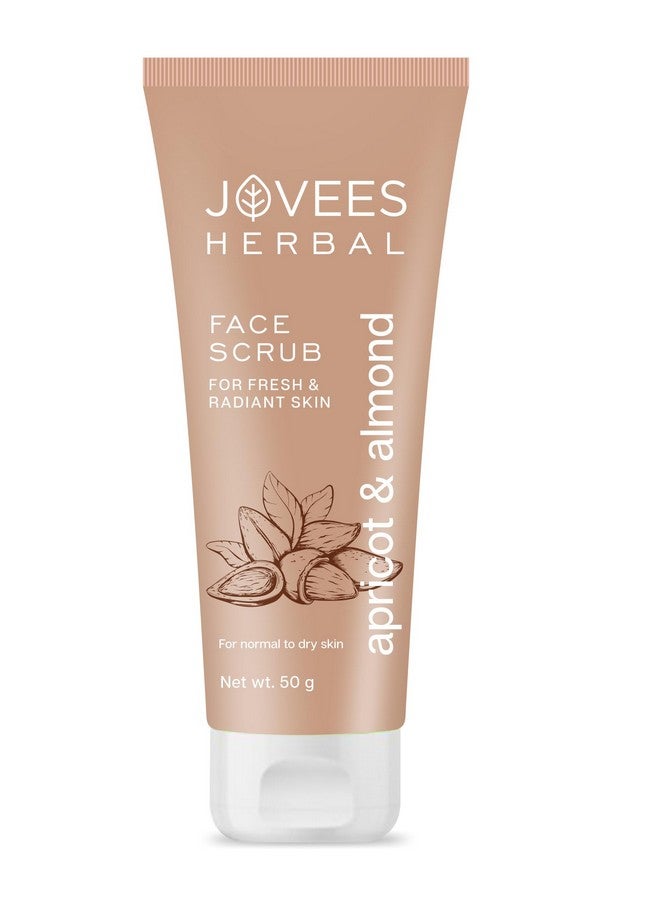 Jovees Herbal Apricot & Almond Scrub Face Scrub with Almond,Apricot & Wheatgerm Oil | For Normal to Dry Skin | Gently Remove dead Skin | Reduces Pigmentation (50G) - Image 1