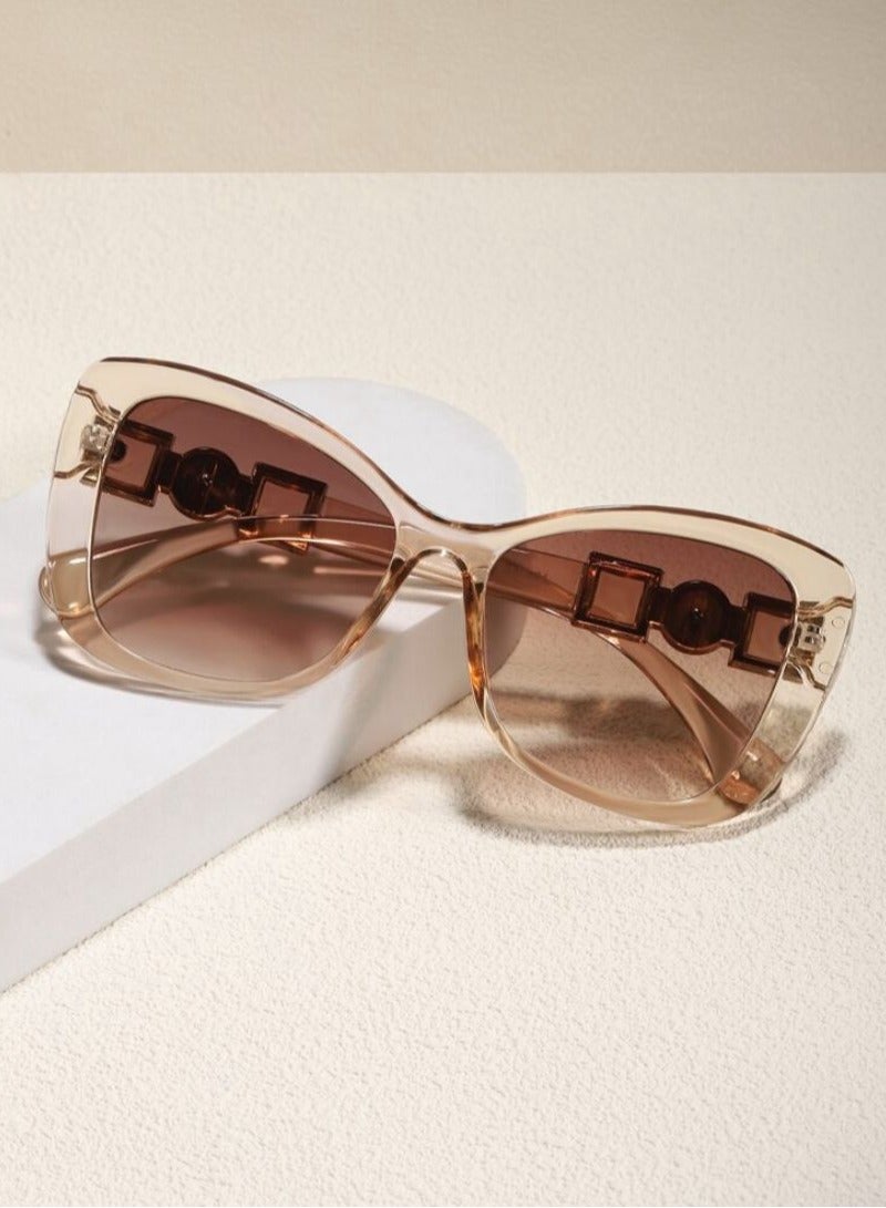 Faux Pearl Acrylic Cat Eye Fashion Fashion Glasses - Image 2