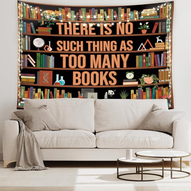 Riyidecor سجادة قراءة ريدي ديكور للفصل الدراسي 59Wx51H بوصة رف كتب مكتبة عتيقة تعليمية خزانة كتب قابلة للقراءة اقتباسات إيجابية للشباب والأطفال تزيين حائط المنزل والسكن الفني لغرفة المعيشة وغرفة النوم - Image 3