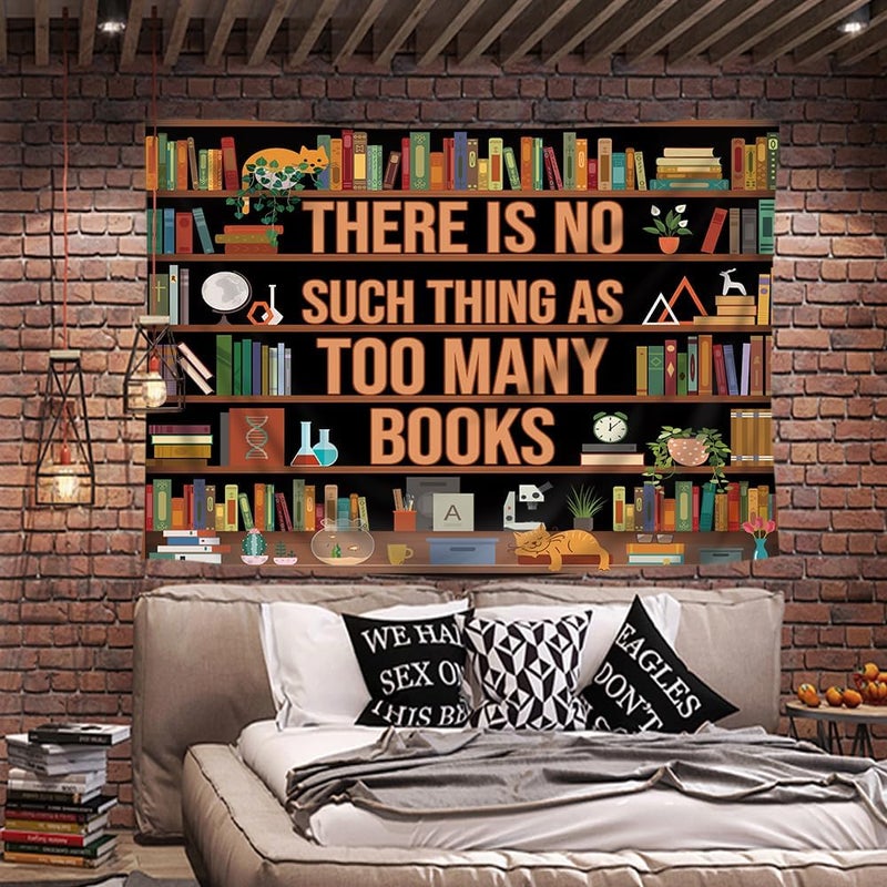 Riyidecor سجادة قراءة ريدي ديكور للفصل الدراسي 59Wx51H بوصة رف كتب مكتبة عتيقة تعليمية خزانة كتب قابلة للقراءة اقتباسات إيجابية للشباب والأطفال تزيين حائط المنزل والسكن الفني لغرفة المعيشة وغرفة النوم - Image 4