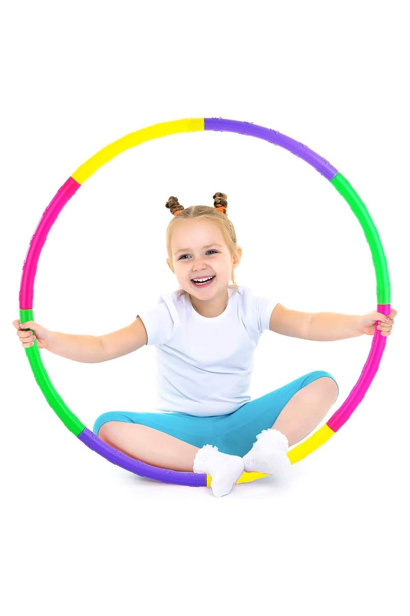 Quantum Bay Kids Hula Hoop, Detachable Adjustable Hula Hoop Ring, Colorful Weighted Exercise Hoops for Boys and Girls, Snap Together Plastic Hoops for Fitness Sports Gymnastics and Fun Play, Hula Hoop for Kids Exercise and Pet Training  - Image 1