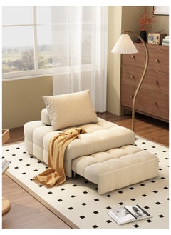 Organized Home Japanese Cream Style Puff Sofa Bed 3 in 1 Multi Function Bed Sleeper Extendable Lounge Chair Convertible Sleeper Sofa with Pillow for Living Room Small Space  - Image 1