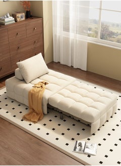 Organized Home Japanese Cream Style Puff Sofa Bed 3 in 1 Multi Function Bed Sleeper Extendable Lounge Chair Convertible Sleeper Sofa with Pillow for Living Room Small Space  - Image 5