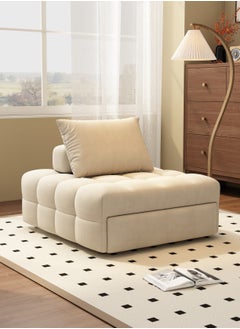 Organized Home Japanese Cream Style Puff Sofa Bed 3 in 1 Multi Function Bed Sleeper Extendable Lounge Chair Convertible Sleeper Sofa with Pillow for Living Room Small Space  - Image 3