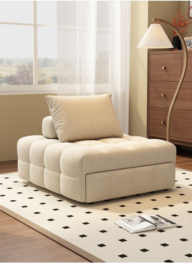 Organized Home - Japanese Cream Style Puff Sofa Bed 3 in 1 Multi Function Bed Sleeper Extendable Lounge Chair Convertible Sleeper Sofa with Pillow for Living Room Small Space - Image 1