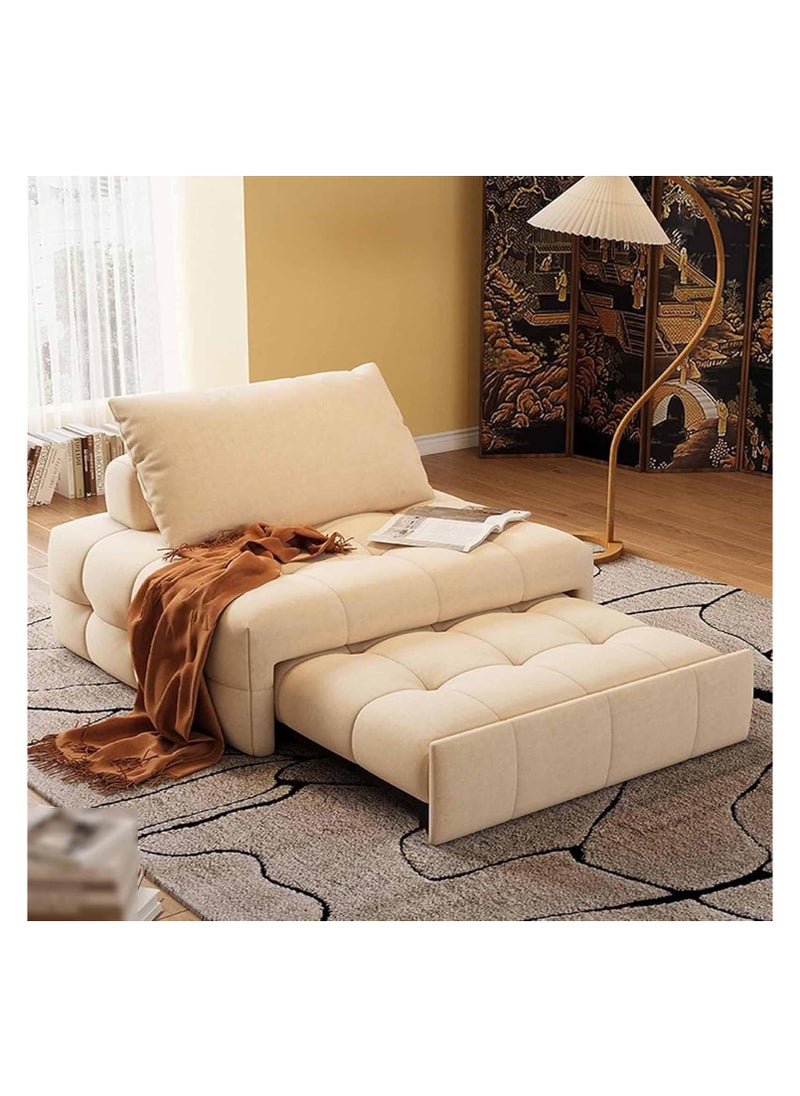 Organized Home - Japanese Cream Style Puff Sofa Bed 3 in 1 Multi Function Bed Sleeper Extendable Lounge Chair Convertible Sleeper Sofa with Pillow for Living Room Small Space - Image 1