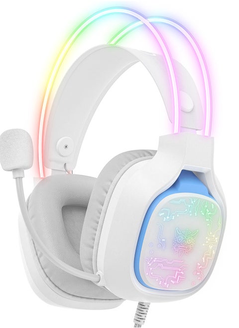 X22 Gaming Headset,Over-Ear Gaming Wired Headphones For PS4/PS5/XOne/XSeries/NSwitch/PC,White