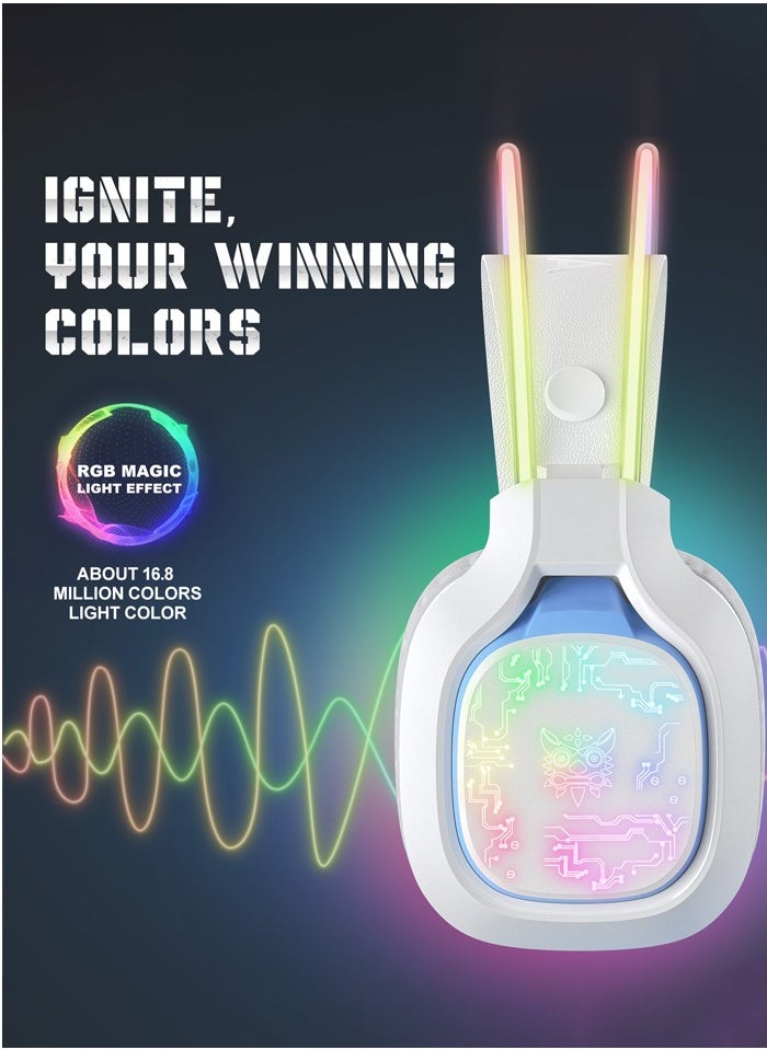 onikuma X22 Gaming Headset,Over-Ear Gaming Wired Headphones For PS4/PS5/XOne/XSeries/NSwitch/PC,White  - Image 3