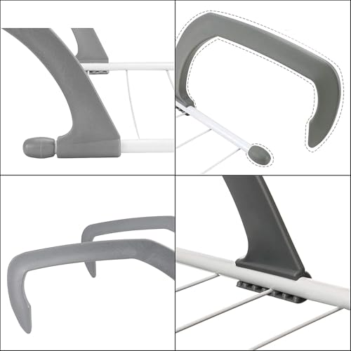 GROPOTIT Foldable Cloth Drying Rack 6 Rail Bar Holder Cloth Multipurpose Dryer Stand Shoe Socks Towel Hanging Clothes Drying Rack for Balcony Windows Adjustable Cloth Hanger (Stainless Steel) - Image 2