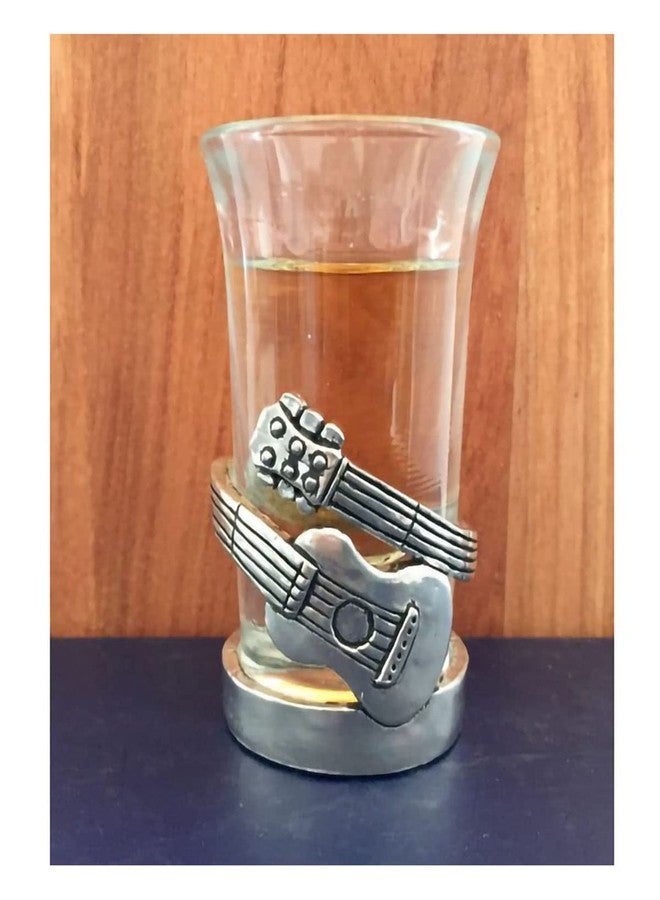 Basic Spirit Guitar Pewter Shot Glass for Music Lover Home Bar, Stocking Stuffer, Party Favor or Gift - Image 1