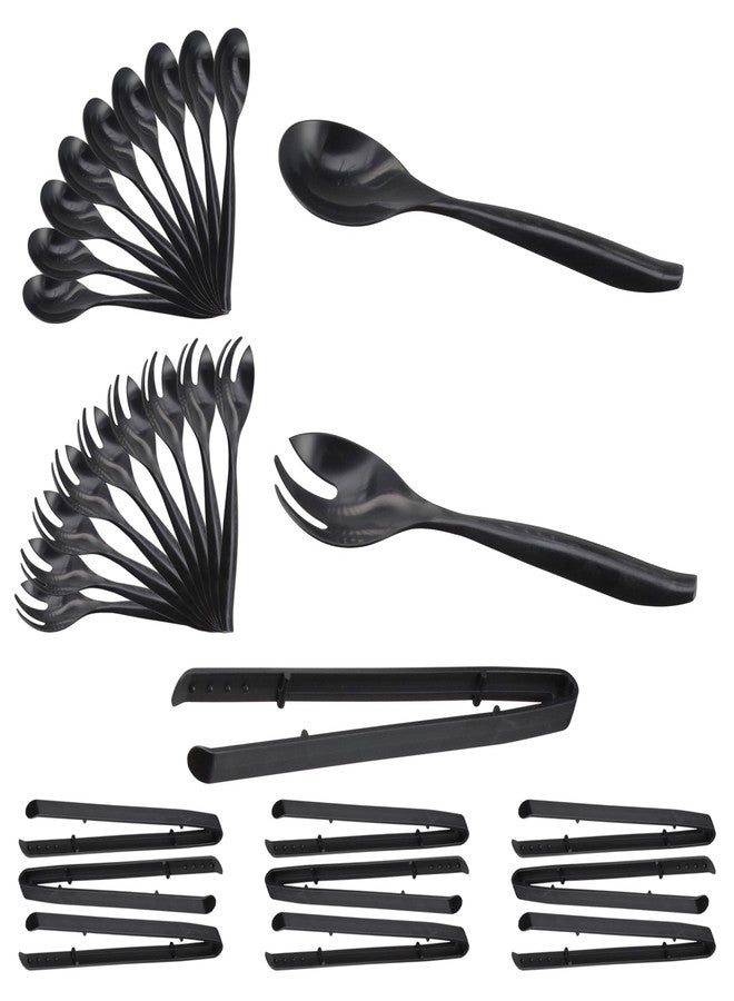 Sterno Serving Utensils, Disposable Set for Parties & Catering Buffet Supplies, Plastic Party Serving Forks, Spoons & Tongs (30pcs)