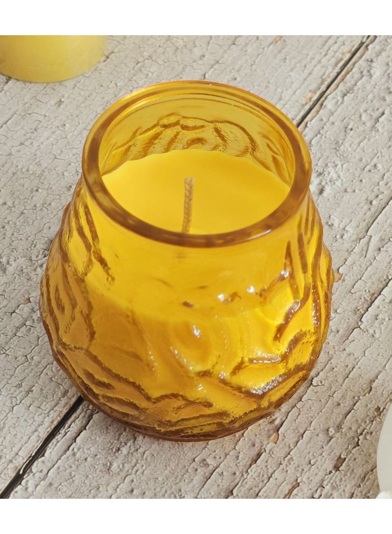 SIHIYA LIFE Citronella Glass Jar Candle - Yellow | Mosquito Repellent Candle with 50-60hrs burn time | Natural Ingredients | for Cafes, Restaurants, Home, Indoor and Outdoor, Gifting  - Image 1