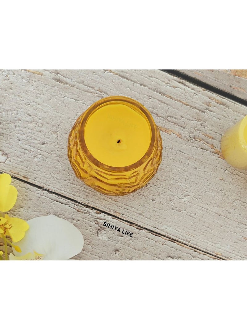 SIHIYA LIFE Citronella Glass Jar Candle - Yellow | Mosquito Repellent Candle with 50-60hrs burn time | Natural Ingredients | for Cafes, Restaurants, Home, Indoor and Outdoor, Gifting  - Image 4
