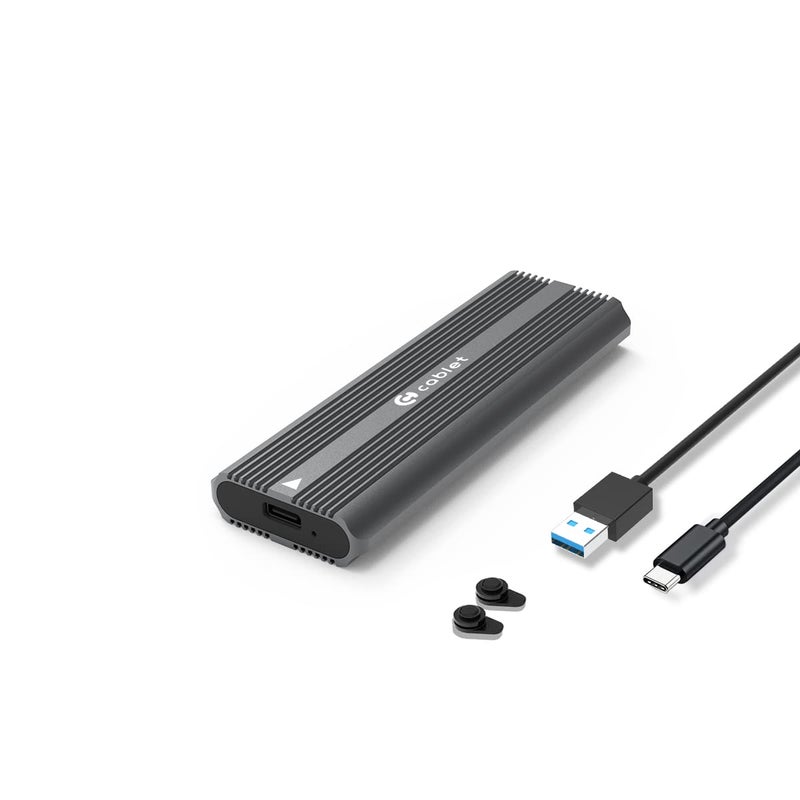 Cablet M.2 NVMe SSD Enclosure USB 3.1 Gen2 10Gbps for 2230/2242/2260/2280 M-Key PCIe SSD, Supports UASP Max 2TB, Tool Free Design (SSD Not Included) - Image 1
