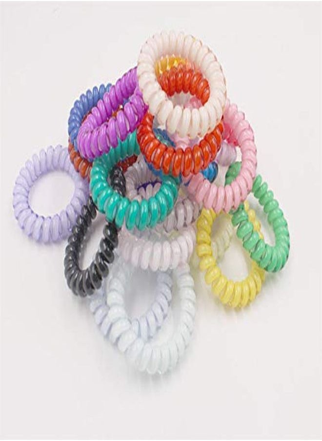 DED 24 Pcs Spiral Hair Ties No Crease, Coil Hair Ties Phone Cord Hair Ties Candy Colors Spiral Telephone Hair Ties Colorful Hair Accessories For Women Girl  - Image 4