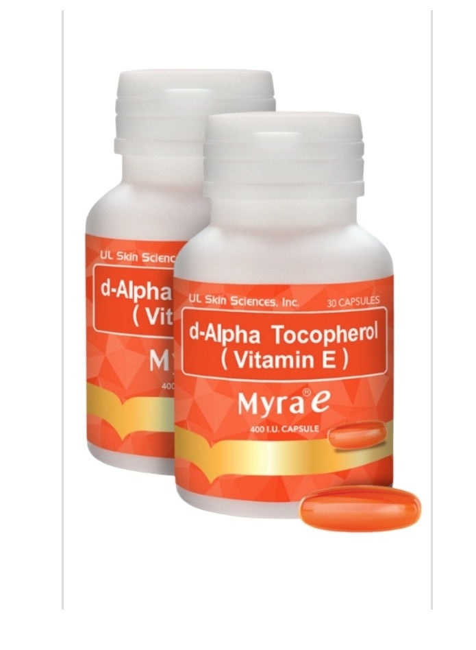 Myra E d-ALPHA Tocopherol(VitaminE)Myra e 400 I.U 30 CAPSULE/PACK OF 2 - Image 3