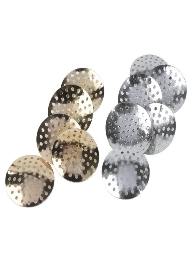 Teensery 100 Pcs Brooch Base Bouquet Beading Back with Holes Round Setting Tray for DIY Crafts Brooches Jewelry Making, 25mm - Image 1
