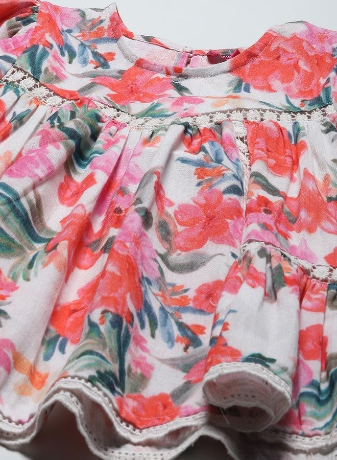 BIBA Girls PRINTED GATHERED KID(KWSAMARKAND5950_OFF WHITE_7) - Image 5