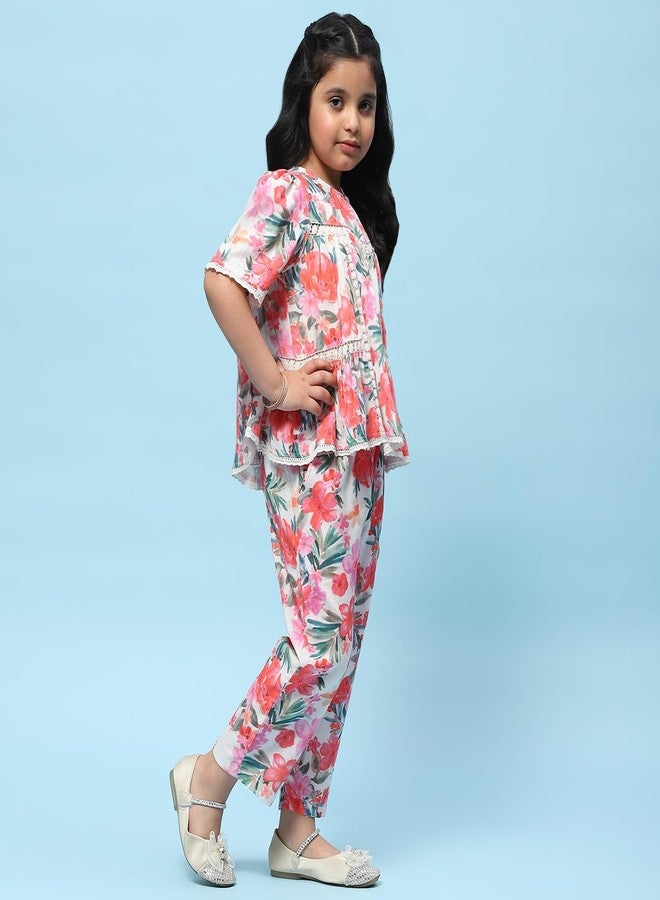 BIBA Girls PRINTED GATHERED KID(KWSAMARKAND5950_OFF WHITE_7) - Image 3