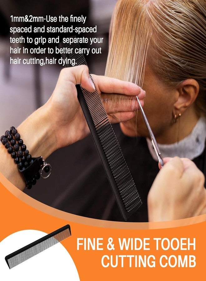 E-DUNIA Five Items Wide tooth comb, rat tail comb for parting, teasing, styling, and detangling, and an anti-static, heat-resistant, professional styling comb set made of carbon fiber for men and women - Image 5