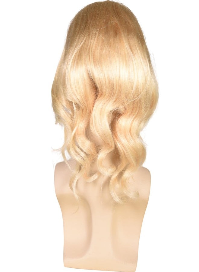 Voloria 12" Long Hair Men's Toupee Loose Wave 100% Virgin Human Hair Replacement System for Men 10"x8" Base Size #613 Blonde Color - Image 5