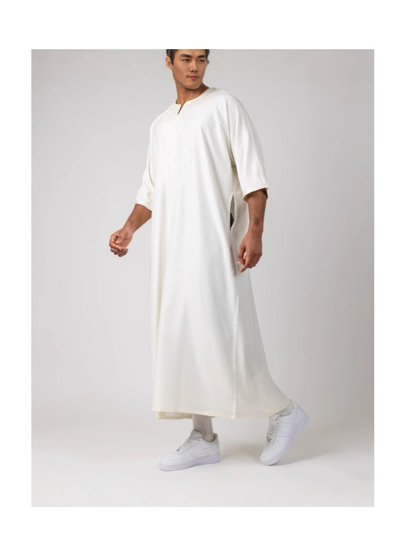 xozgdovg Loose robe men's embroidery pocket  - Image 1