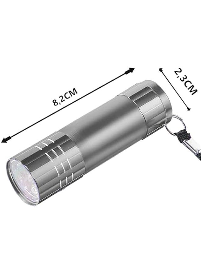 Compact LED Keychain Mini Flashlight Silver Aluminum for Camping, Backpacking - Battery Operated  - Image 3