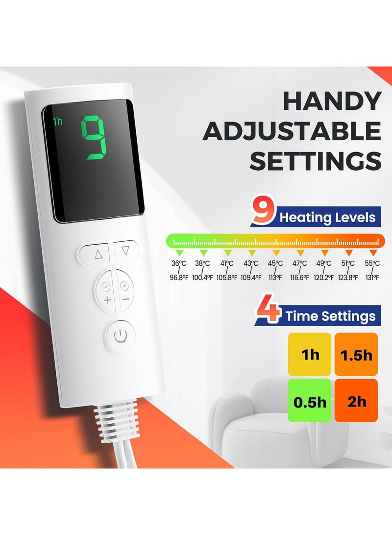 general Unisex Electric Foot Warmer with Heating Pad Electric foot warmer with LCD display and 9 temperature settings, heating foot warmer for bed, under table, office, home - Image 2