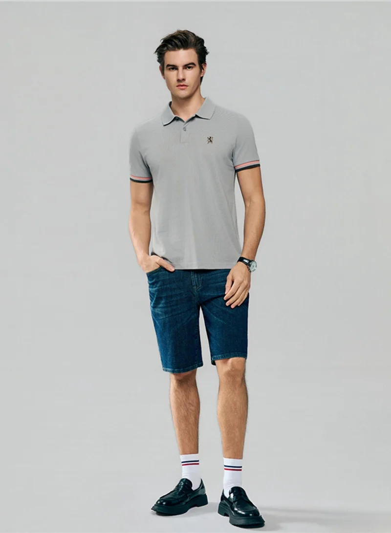 GIORDANO  Men’s Cotton Slim Performance Polo with Small Lion Embroidery for Men | Best Price UAE