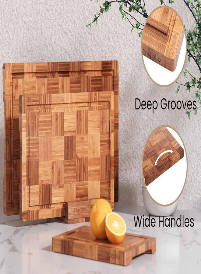 Fibogollo Bamboo Cutting Boards for Kitchen Meal Prep, Cooking & Serving Board Set (3 Pcs) - Image 3