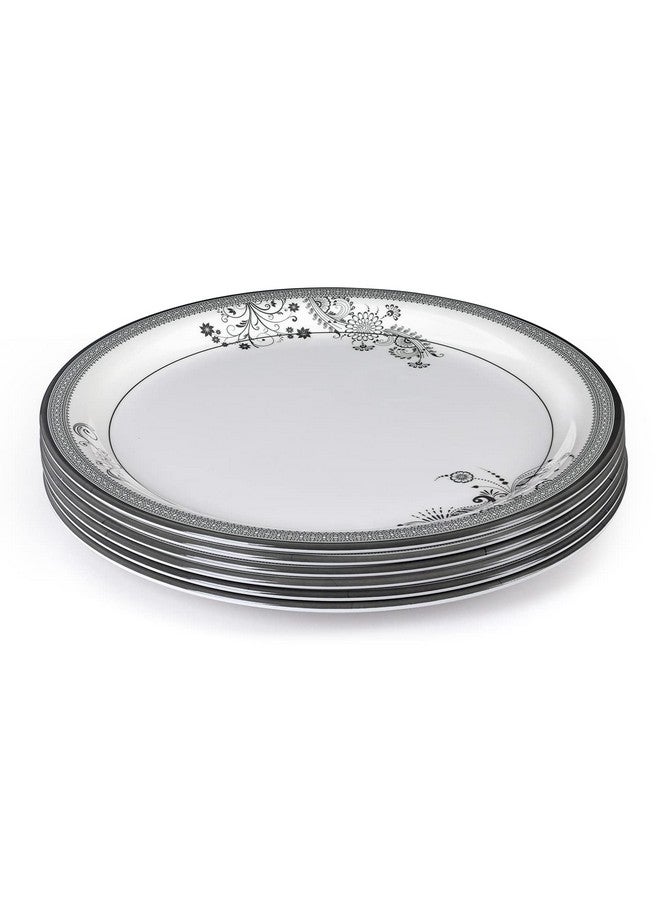 Superware سوبر وير | ميلامين نقي | مجموعة أطباق بوفيه - دانتيل فضي 12.5” (6 قطع)  - Image 2