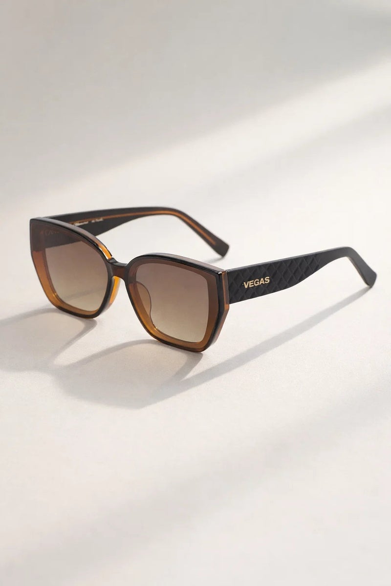 VEGAS Full Rim Cat Eye Women saddle Brown  Sunglasses VG8601 C2 - Image 4