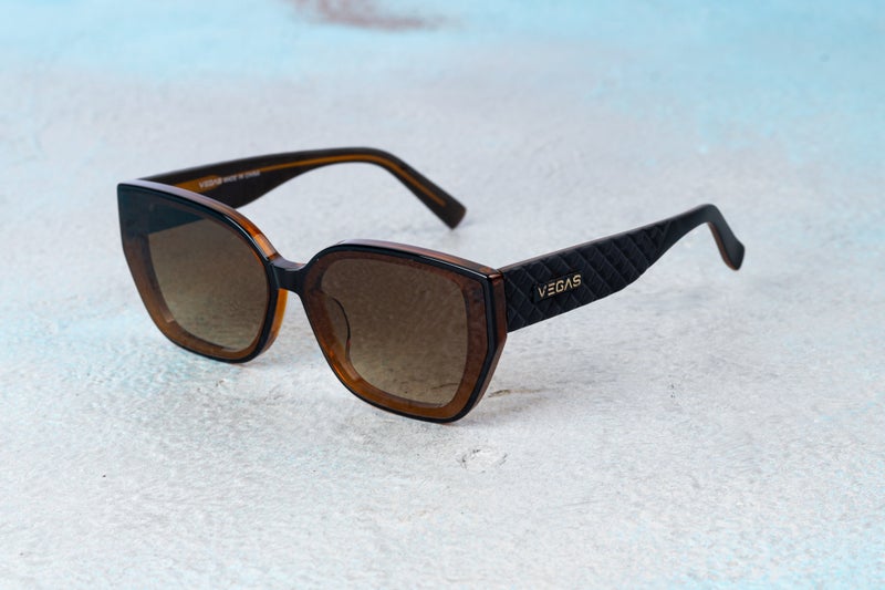 VEGAS Full Rim Cat Eye Women saddle Brown  Sunglasses VG8601 C2 - Image 2