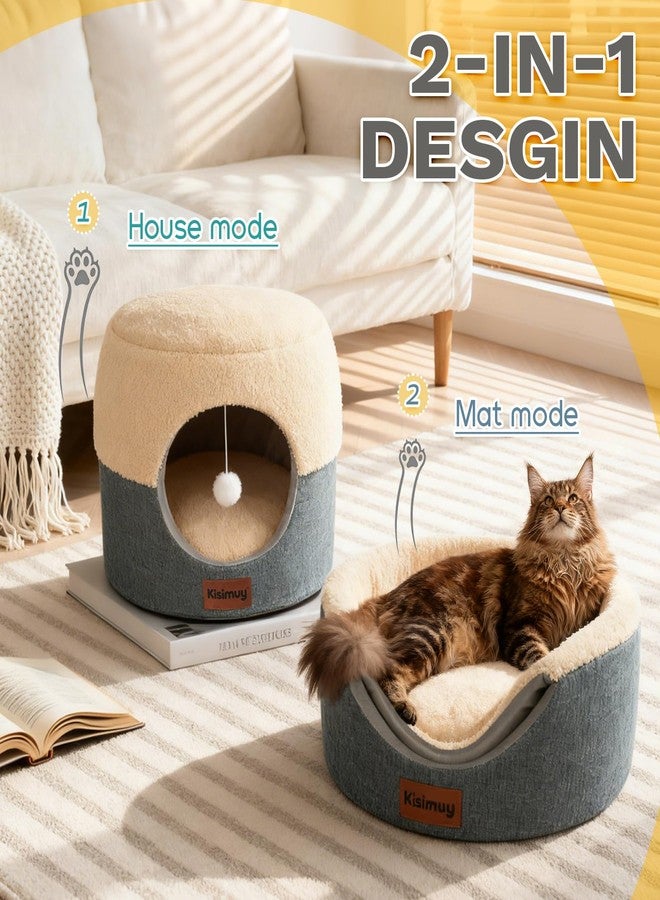 KISIMUY 2-in-1 Foldable Cat Bed for Indoor Cats, Cat Cave & Sofa Bed - Image 2
