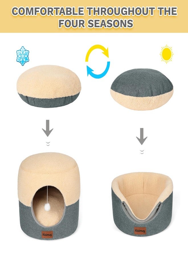 KISIMUY 2-in-1 Foldable Cat Bed for Indoor Cats, Cat Cave & Sofa Bed - Image 4