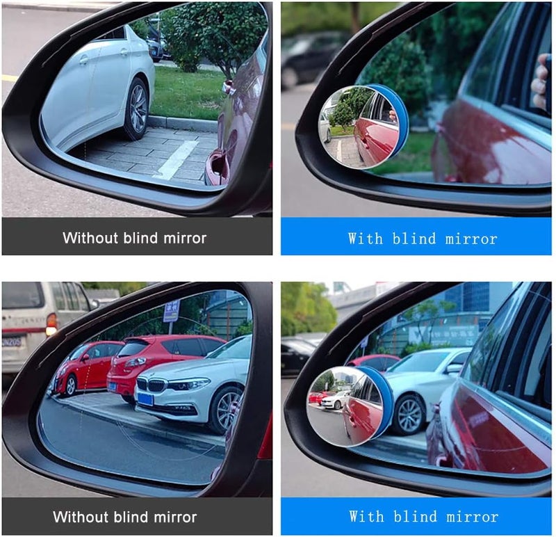 ESreake 2PCS small Blind Spot Mirror,2" Round HD Glass Convex Rear View Mirror,Strong Adhesive Mirror for Car, Van, SUV and Trucks (2"(50mm), Frameless) Home & professional compatible - Image 3