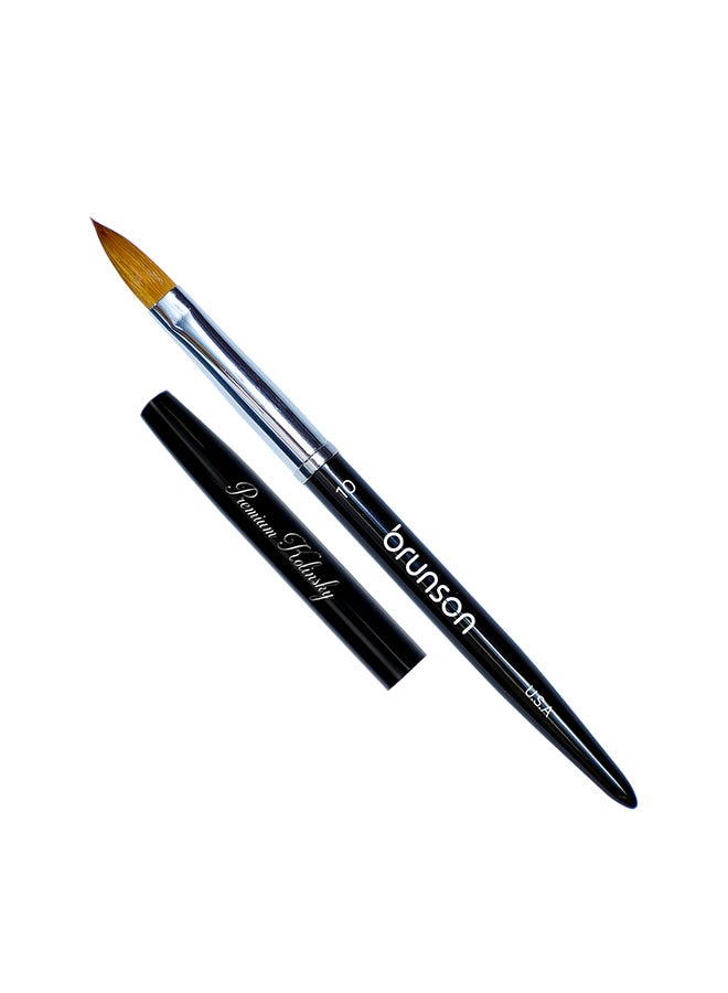 brunson Acrylic Nail Brush 1pc Pure Sable Hair Professional Nail Art Painting Brush Size 10 for Manicure Pedicure Kolinsky Brush for Acrylic Application Nail Extensions and 3D Nail Carving - Image 1