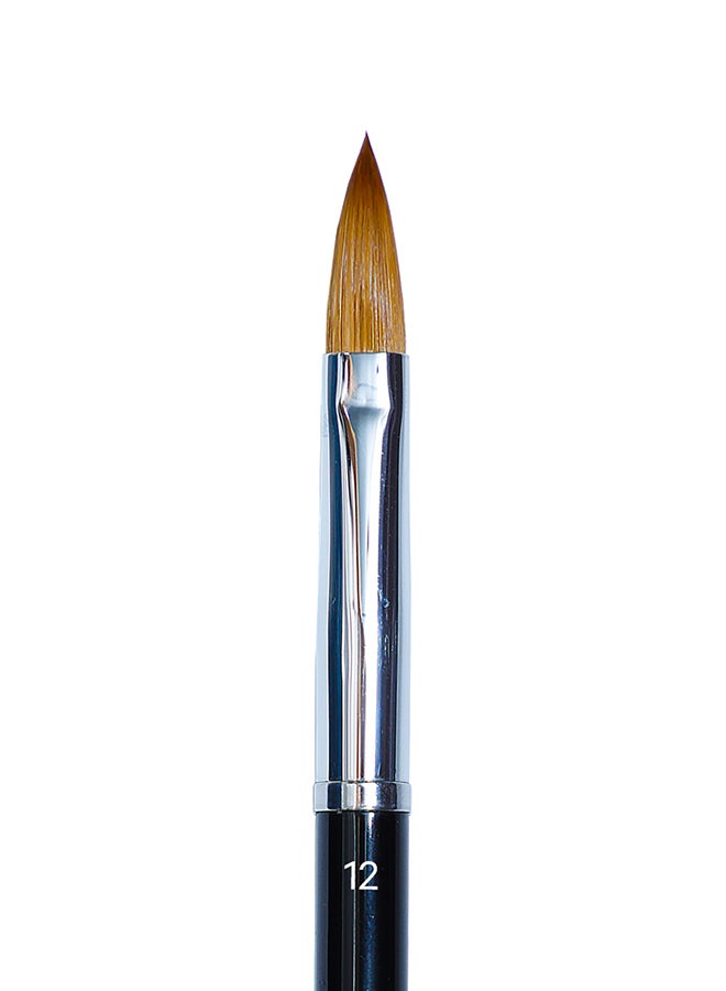 brunson Acrylic Nail Brush 1pc Pure Sable Hair Professional Nail Art Painting Brush Size 10 for Manicure Pedicure Kolinsky Brush for Acrylic Application Nail Extensions and 3D Nail Carving - Image 2