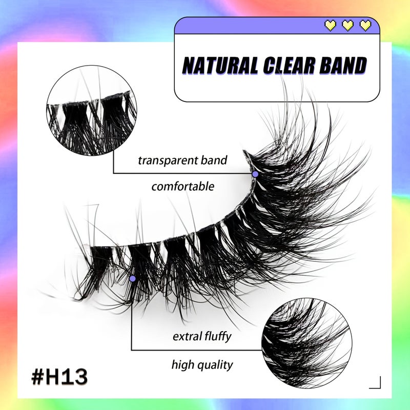 6 Pairs 3D Fluffy Cat Eye False Eyelashes Transparent Crisscross Design Volume Density Comfortable Versatile For Daily Makeup Various Occasions - Image 2