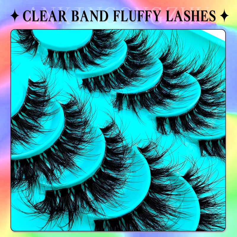 6 Pairs 3D Fluffy Cat Eye False Eyelashes Transparent Crisscross Design Volume Density Comfortable Versatile For Daily Makeup Various Occasions - Image 3
